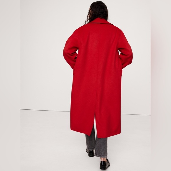 NWT! Banana Republic Red Sunset Oversized Double-Faced Wool Cape Coat - 💫 - Picture 2 of 6